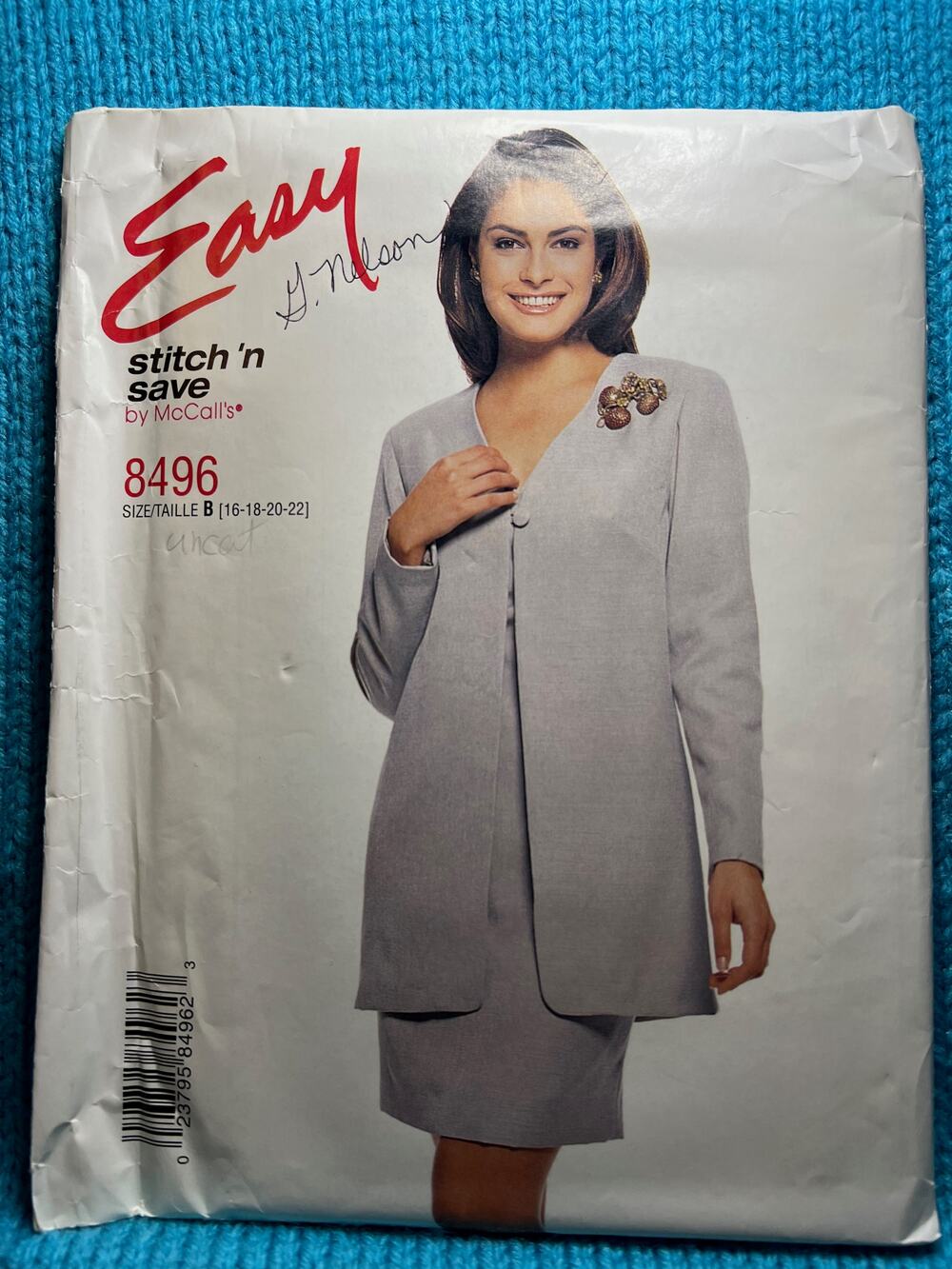 McCalls 8496 Sewing pattern dress blazer size 16 18 20 22